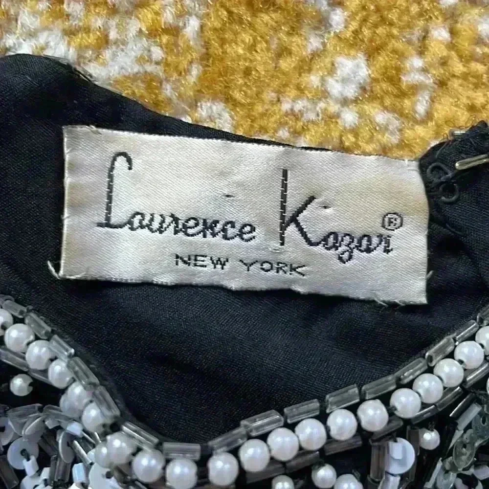 Lawrence Kosar New York vintage hand beaded mini cocktail dress S